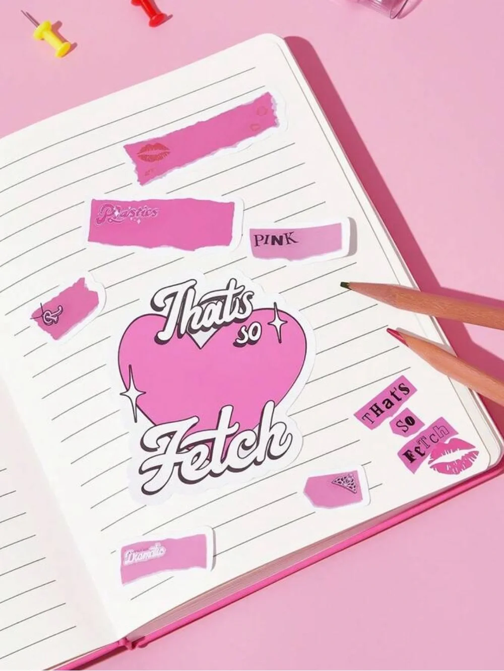 Kohl's Pink 'Burn Book' Sticker Notebook Set
